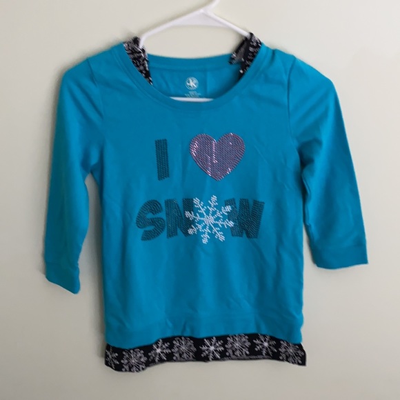 JK GIRLS I LoVE SNOW LONG SLEEVE - Picture 2 of 4